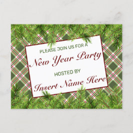 Tarjeta de invitación de fiesta de Año Nuevo a cua