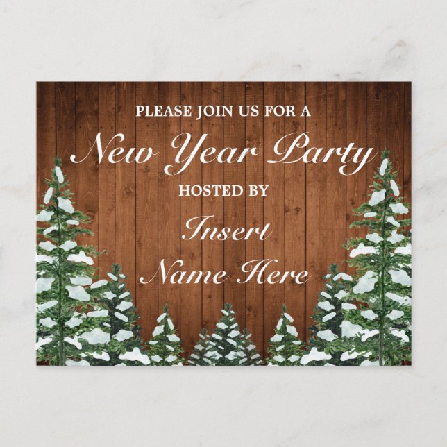 Tarjeta de invitación de fiesta de Año Nuevo de pi (Anverso)