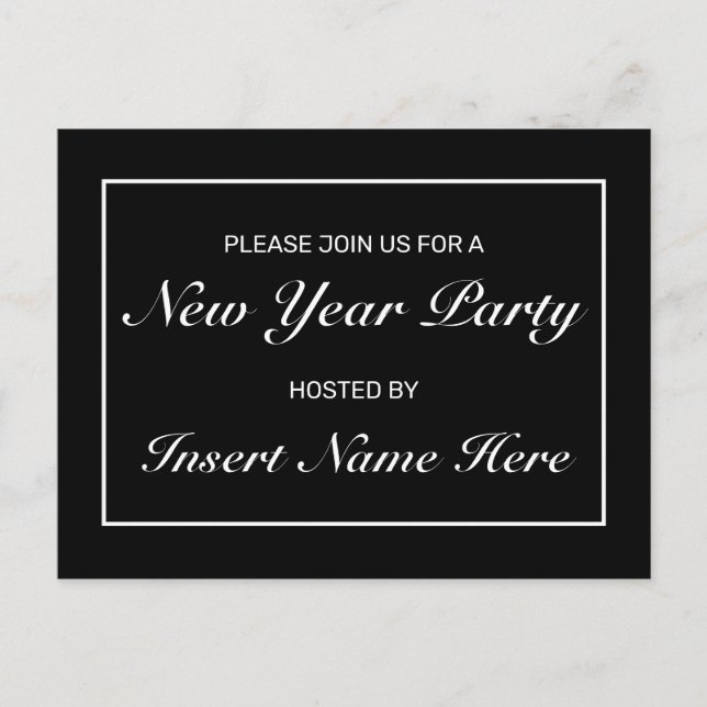 Tarjeta de invitación de fiesta de Año Nuevo minim (Anverso)