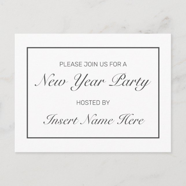 Tarjeta de invitación de fiesta de Año Nuevo minim (Anverso)