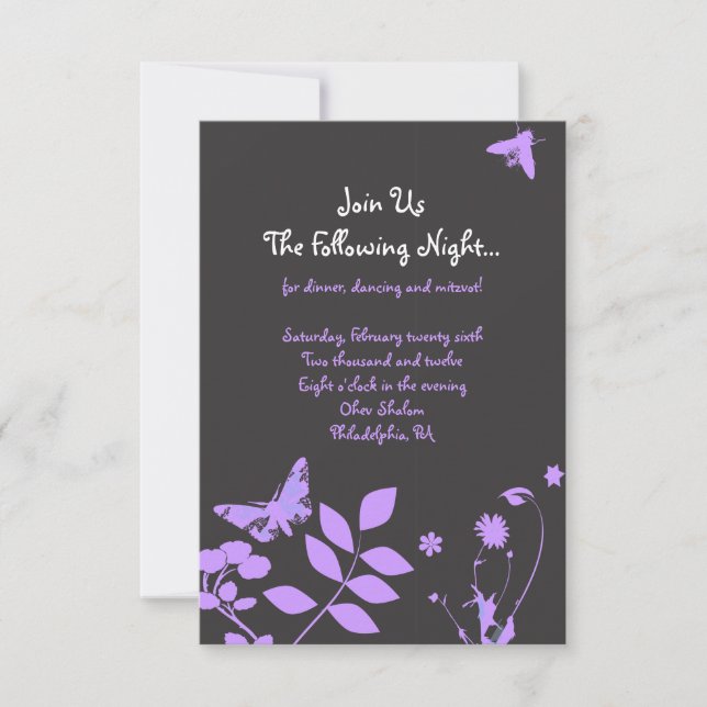 Tarjeta de Invitación de Fiesta de Bar o Bat Mitzv (Anverso)