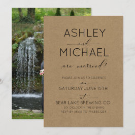 Tarjeta de Invitación de Fiesta de Boda con Foto K