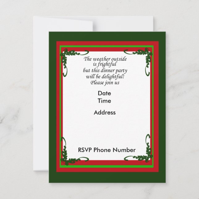 Tarjeta de invitación de fiesta de cena (Anverso)