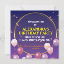 Tarjeta de invitación de fiesta de cumpleaños