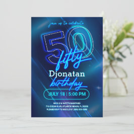 Tarjeta de invitación de fiesta de cumpleaños 50 d