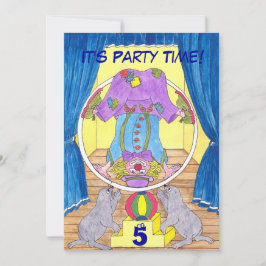 Tarjeta de invitación de fiesta de cumpleaños Clow