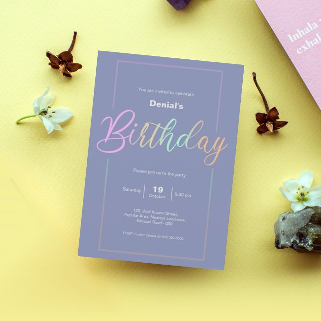 Tarjeta de invitación de fiesta de cumpleaños | Co (birthday invitation | birthday invitation card design | birthday party invitation )
