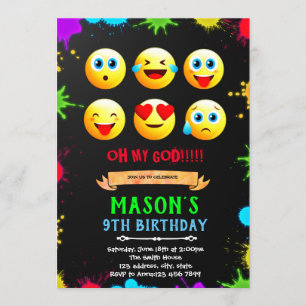 Tarjeta de invitación de fiesta de cumpleaños de E