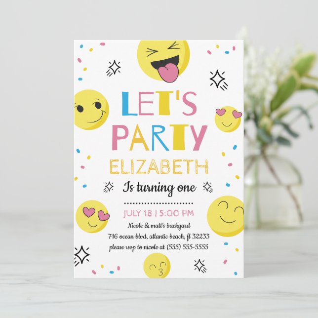Tarjeta de invitación de fiesta de cumpleaños de p (Anverso de pie)