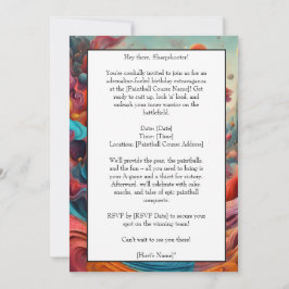 Tarjeta de invitación de fiesta de cumpleaños de P