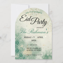 Tarjeta de invitación de fiesta de Eid elegante mi