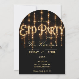 Tarjeta de invitación de fiesta de Eid elegante ne