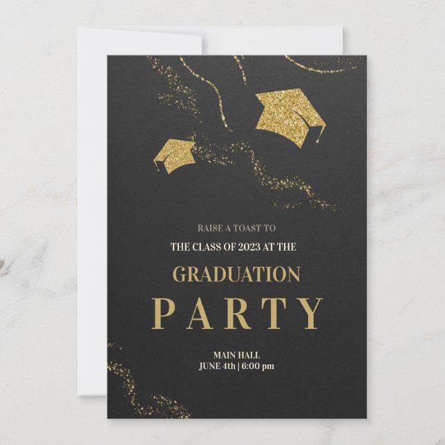 tarjeta de invitación de fiesta de graduación (Anverso)