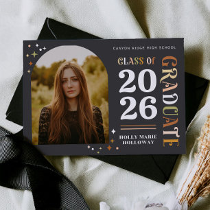 Tarjeta de invitación de fiesta de graduación Retr