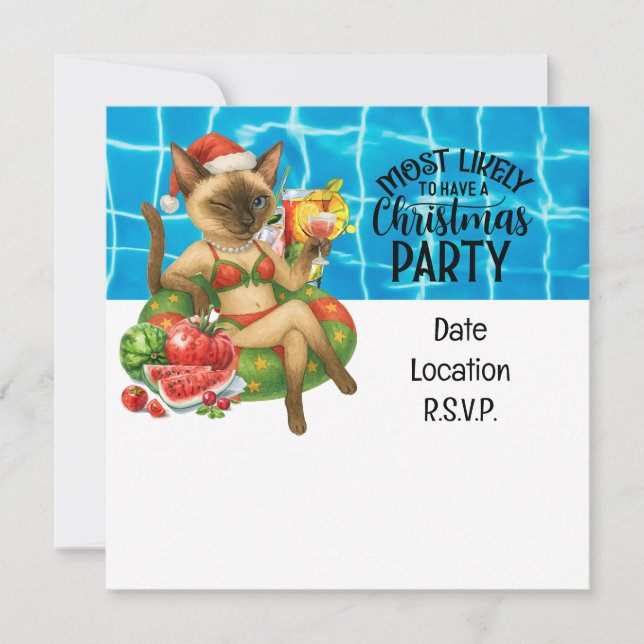 Tarjeta de invitación de fiesta de grupo de Navida (Anverso)