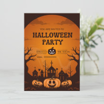 Tarjeta de invitación de fiesta de Halloween perso