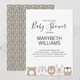 Tarjeta de invitación de fiesta de los animales se