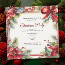 Tarjeta de Invitación de Fiesta de Navidad con Dis