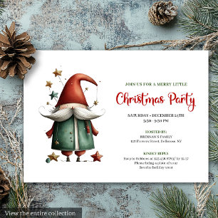 Tarjeta de invitación de fiesta de Navidad roja y 
