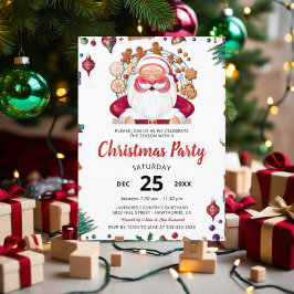 Tarjeta de invitación de fiesta de Navidades de co