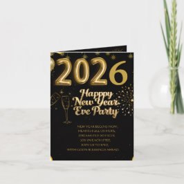 Tarjeta de invitación de fiesta de Nochevieja eleg