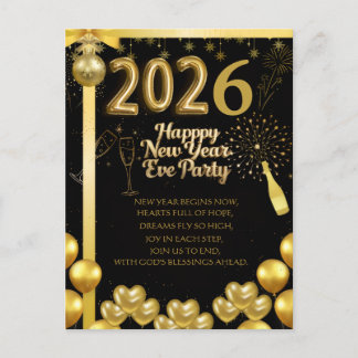 Tarjeta de Invitación de Fiesta de Nochevieja Eleg