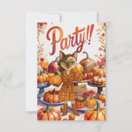 Tarjeta de invitación de fiesta de otoño - Acogedo