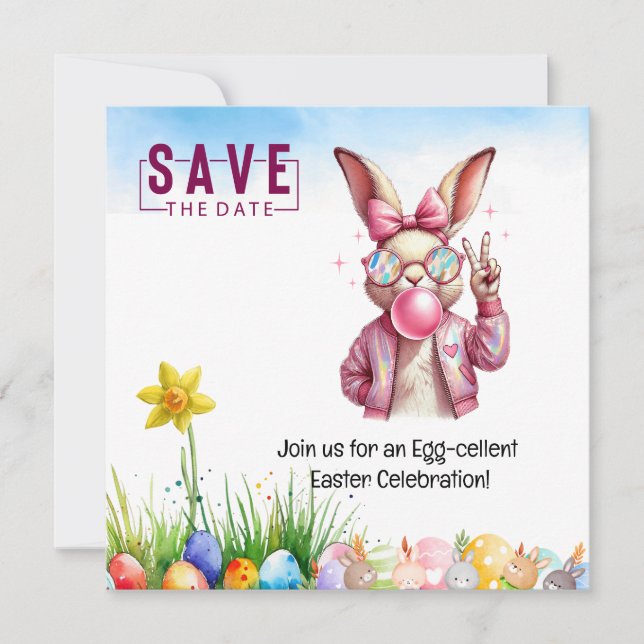 Tarjeta de invitación de fiesta de Pascua (Anverso)