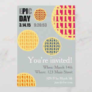 Tarjeta de invitación de fiesta de Pi Day - E*PI*C