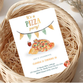 Tarjeta de Invitación de Fiesta de Pizza Moderna E