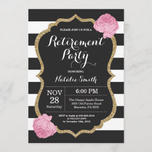 Tarjeta de invitación de fiesta de retiro floral