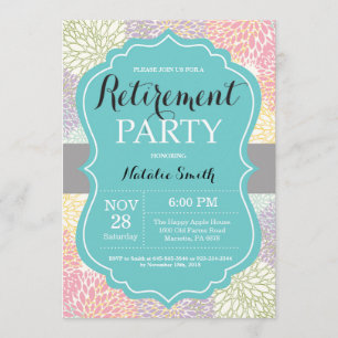 Tarjeta de invitación de fiesta de retiro floral