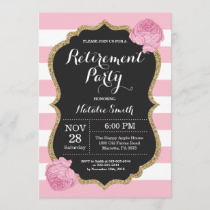 Tarjeta de invitación de fiesta de retiro floral
