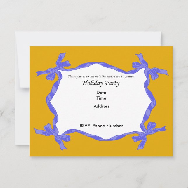 Tarjeta de invitación de fiesta de vacaciones de l (Anverso)