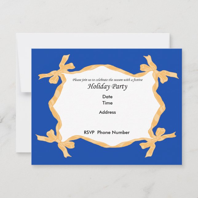 Tarjeta de invitación de fiesta de vacaciones de l (Anverso)