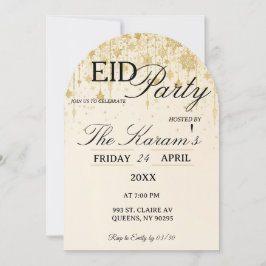 Tarjeta de invitación de fiesta elegante Boho dora