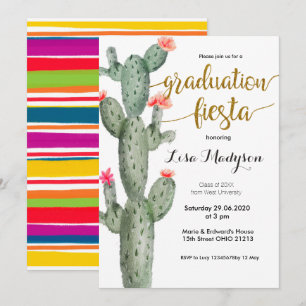 Tarjeta de invitación de Fiesta Graduation Party