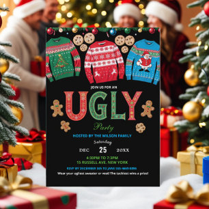 Tarjeta de invitación de fiesta para navidades con