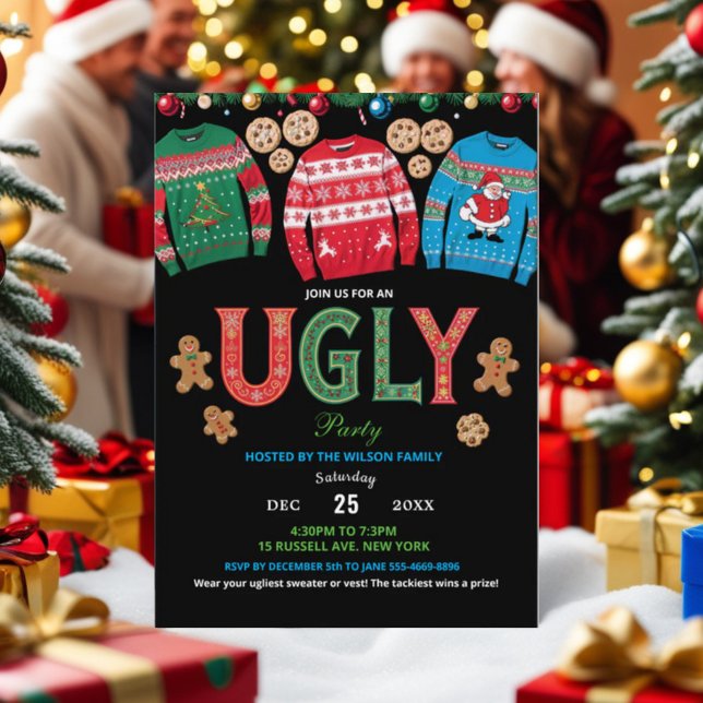 Tarjeta de invitación de fiesta para navidades con (Subido por el creador)
