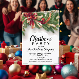 Tarjeta de invitación de fiesta para Navidades fes