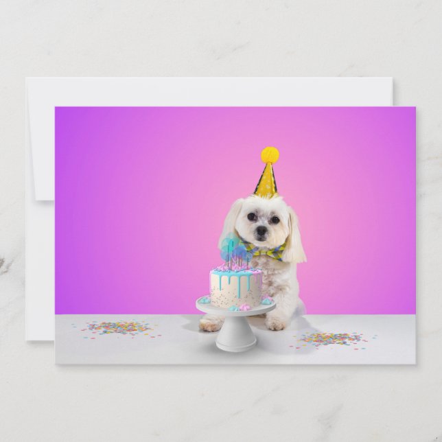 Tarjeta de invitación de fiesta plana personalizab (Anverso)