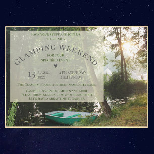 Tarjeta de invitación de fin de semana de camping 