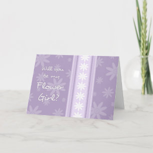 Tarjeta de Invitación de Flores Moradas para Niña 