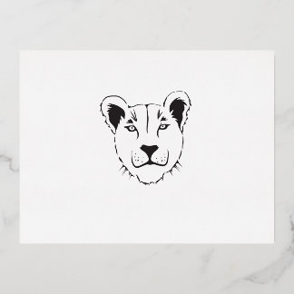 Tarjeta de invitación de foil de leona de Berbería