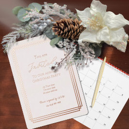 Tarjeta de invitación de foil festivo rosa dorado