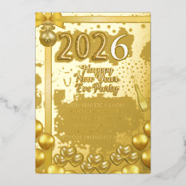 Tarjeta de Invitación de Foil para Fiesta de Noche