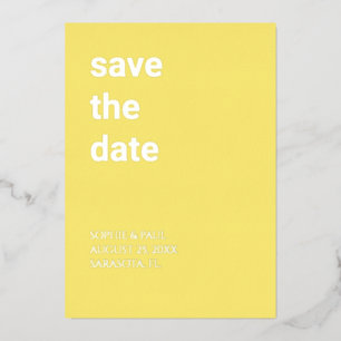Tarjeta de invitación de foil simple de color amar