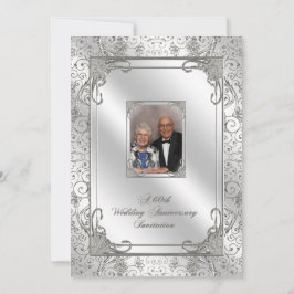 Tarjeta de Invitación de Foto de Aniversario de Bo