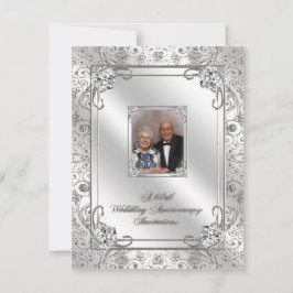 Tarjeta de Invitación de Foto de Aniversario de Bo