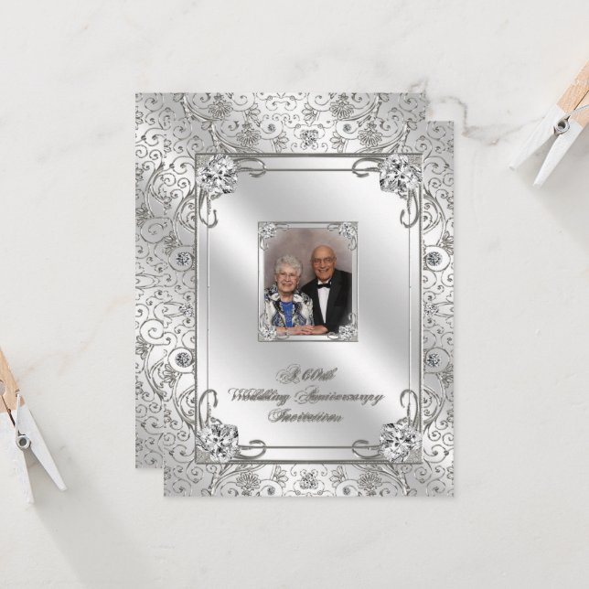 Tarjeta de Invitación de Foto de Aniversario de Bo (Anverso/Reverso In Situ)